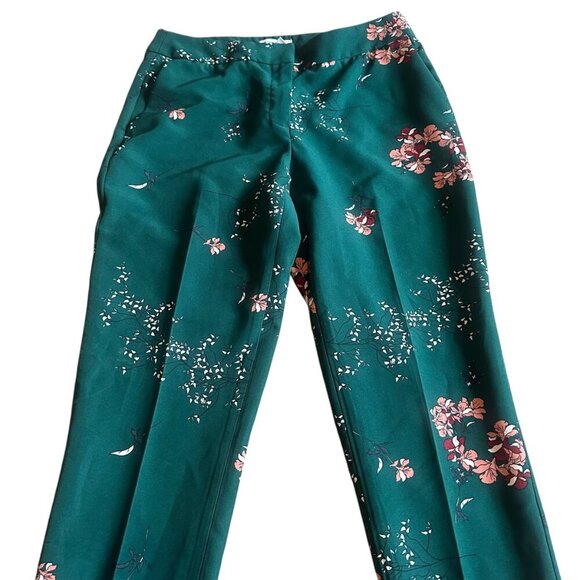 Carolina Belle Green Floral Print Slacks Trousers Pants Ankle Size 6 Women's - Picture 6 of 13